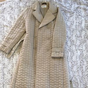 Bromleigh Vintage Coat Quilted Light Brown Long